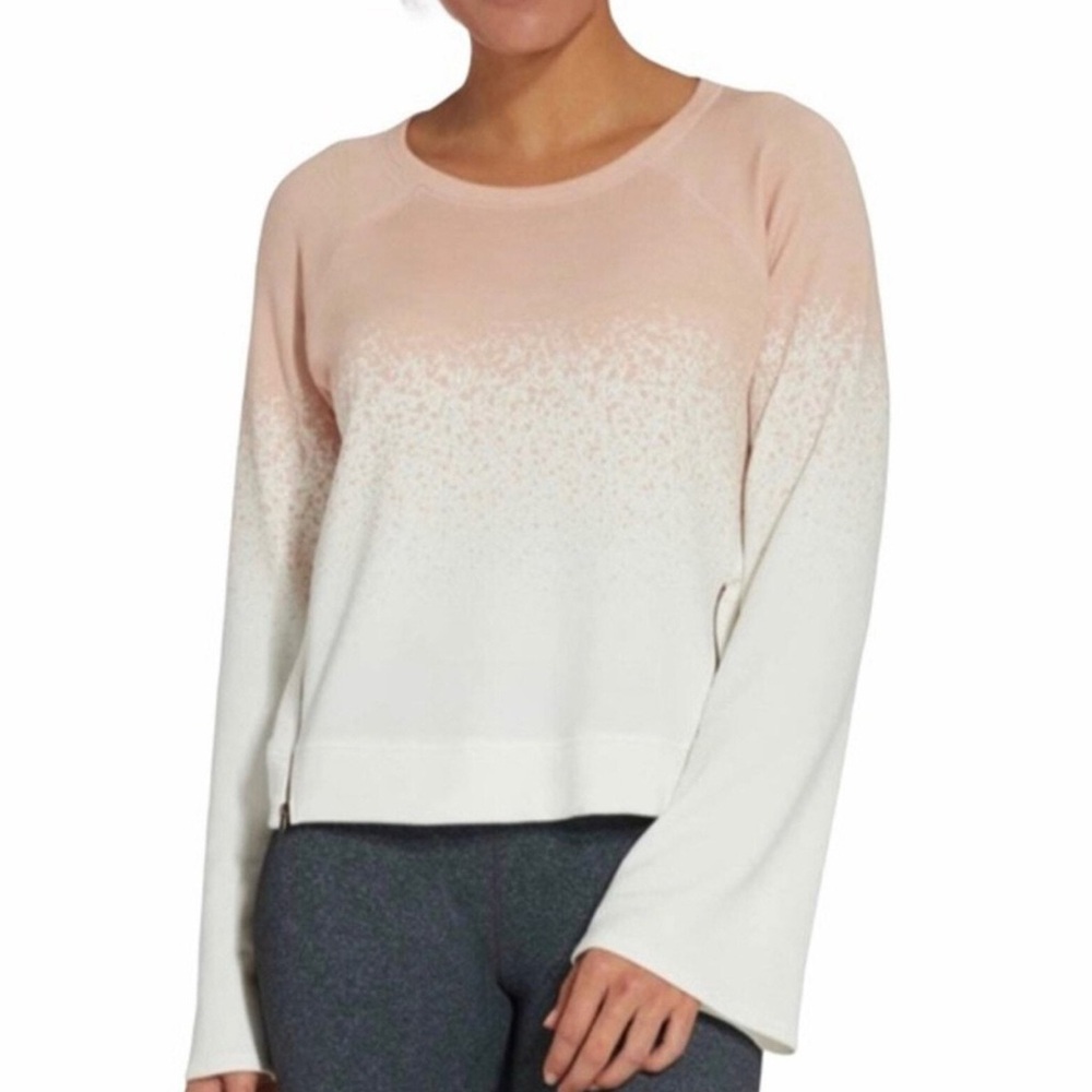 CALIA Effortless drip dye zipper bell sleeve sweatshirt
